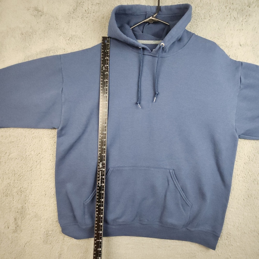 Fruit of the Loom Hoodie Mens XL Blue Plain Pullover Sweatshirt Basics Comfort - Picture 5 of 9